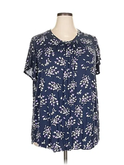 Pre-owned Liz Claiborne Short Sleeve T-shirt In Blue