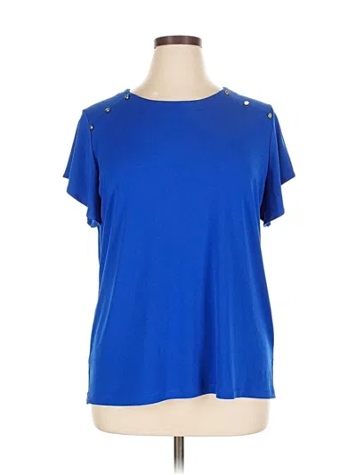 Pre-owned Liz Claiborne Short Sleeve T-shirt In Blue