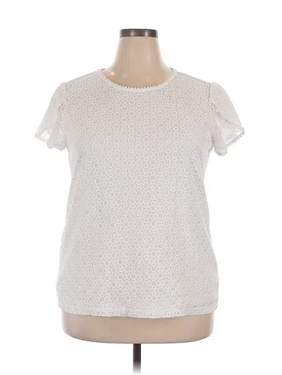 Pre-owned Liz Claiborne Short Sleeve T-shirt In White