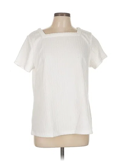 Pre-owned Liz Claiborne Short Sleeve T-shirt In White