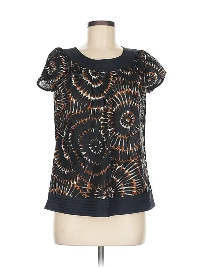 Pre-owned Liz Claiborne Short Sleeve Top Black Boatneck Tops