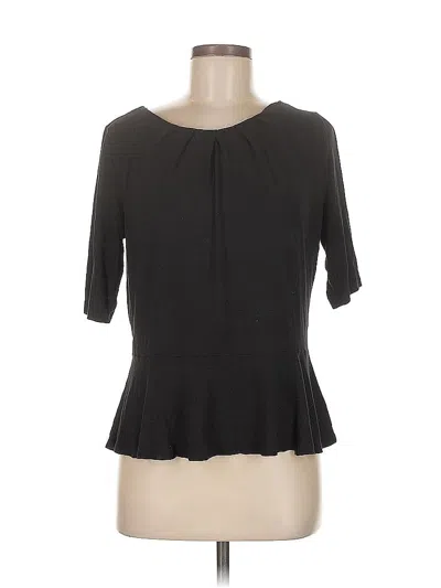 Pre-owned Liz Claiborne Short Sleeve Top Black Sweetheart Neckline Tops