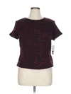 Liz Claiborne Short Sleeve Top Burgundy Square Neckline Tops In Burgundy