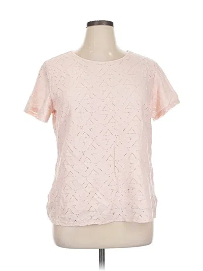 Pre-owned Liz Claiborne Short Sleeve Top Pink Crew Neck Tops