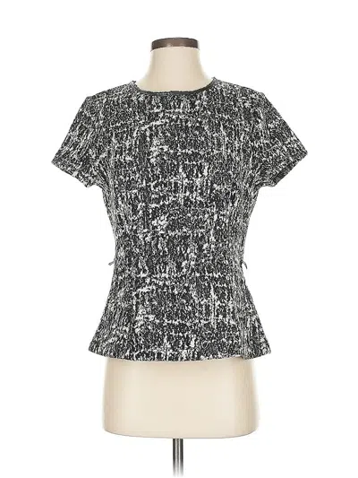Pre-owned Liz Claiborne Short Sleeve Top Silver Keyhole Neckline Tops