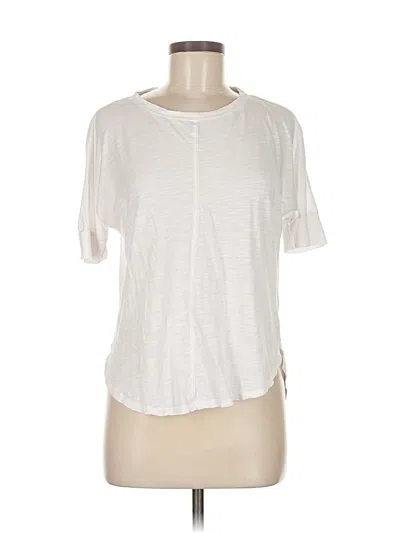 Pre-owned Liz Claiborne Short Sleeve Top White Keyhole Neckline Tops