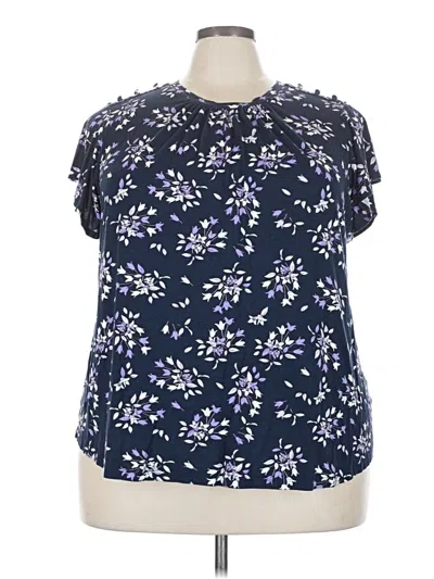 Pre-owned Liz Claiborne Short Sleeve T-shirt In Blue