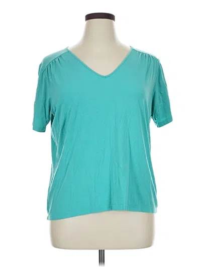 Pre-owned Liz Claiborne Short Sleeve T-shirt In Teal