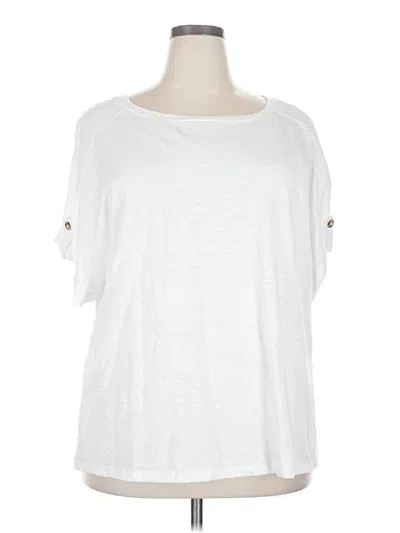 Pre-owned Liz Claiborne Short Sleeve T-shirt In White