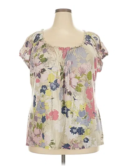 Pre-owned Liz Claiborne Short Sleeve T-shirt In White