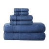 Liz Claiborne Signature Plush 6pc Bath Sheet Set In Blue