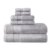 Liz Claiborne Signature Plush 6pc Bath Sheet Set In Gray