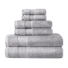 Liz Claiborne Signature Plush 6pc Towel Set In Gray