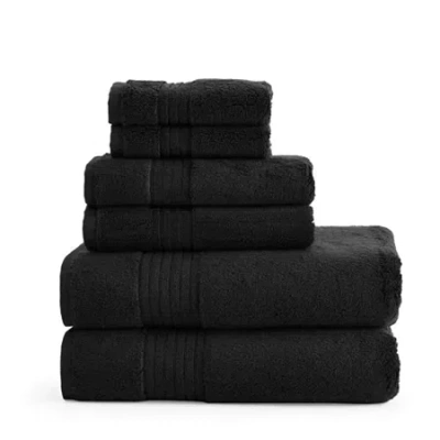 Liz Claiborne Signature Plush Bath Towel In Black