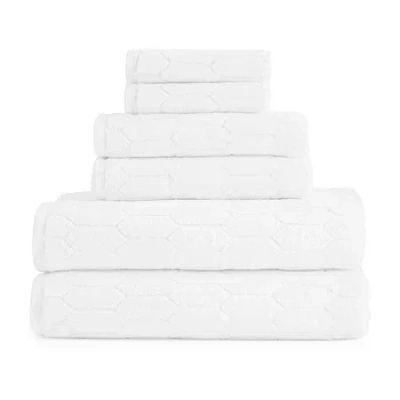 Liz Claiborne Signature Plush Textured 6-pc. Bath Towel Set In White