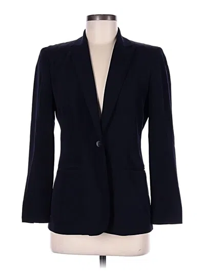 Pre-owned Liz Claiborne Silk Blazer Jacket In Blue
