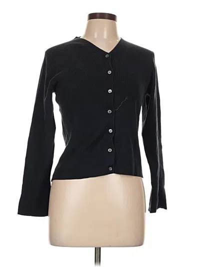 Pre-owned Liz Claiborne Silk Cardigan Sweater In Black