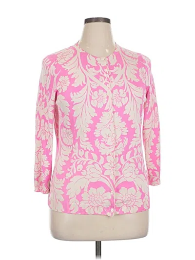 Pre-owned Liz Claiborne Silk Cardigan Sweater In Pink