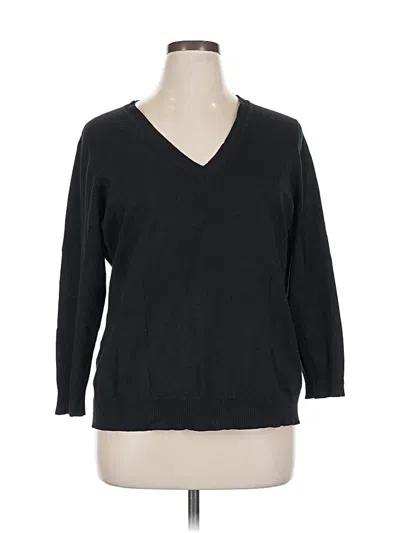 Pre-owned Liz Claiborne Silk Pullover Sweater In Black