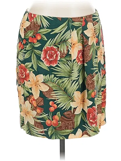 Pre-owned Liz Claiborne Silk Skirt In Green