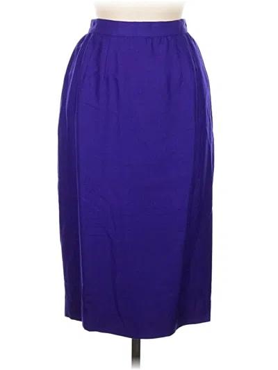 Pre-owned Liz Claiborne Silk Skirt In Purple