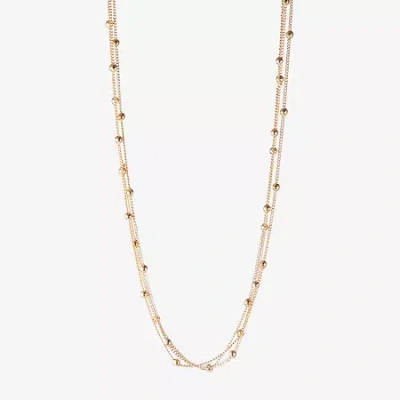 Liz Claiborne Silver-tone 3-strand Ball Layered Necklace In Gold