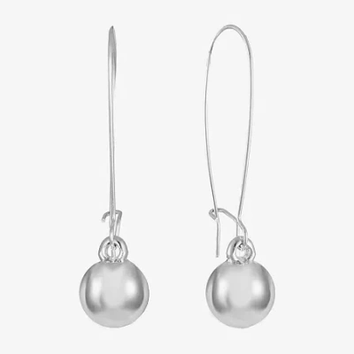 Liz Claiborne Silver-tone Bead Drop Earrings