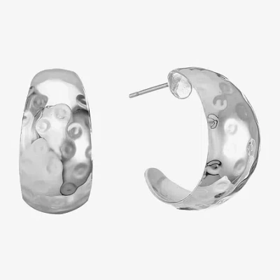 Liz Claiborne Silver Tone Open Womens 20mm Hypoallergenic Hoop Earrings