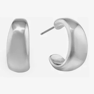 Liz Claiborne Silver Tone Small Womens 17mm Hypoallergenic Hoop Earrings In Metallic