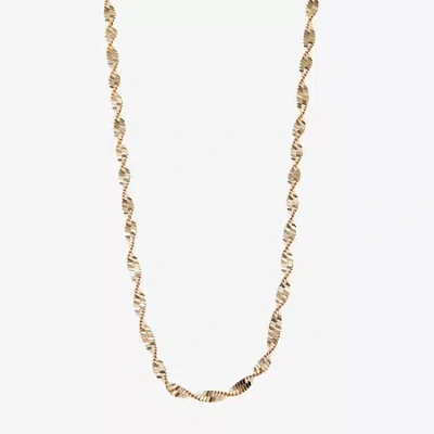 Liz Claiborne Silver-tone Textured Twist Necklace In Gray