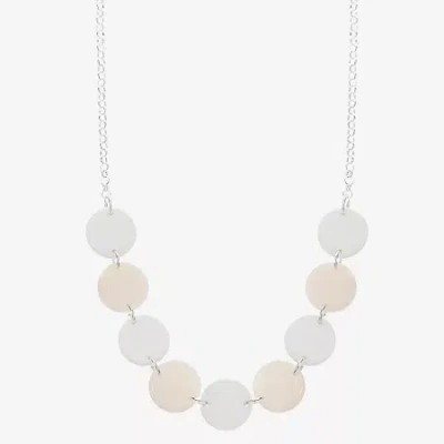 Liz Claiborne Silver Tone Womens 17 Inch Collar Necklace In Metallic