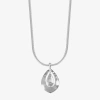 Liz Claiborne Silver Tone Womens 17 Inch Pendant Necklace In Silver