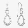 Liz Claiborne Silver Tone Womens Drop Earrings In Silver