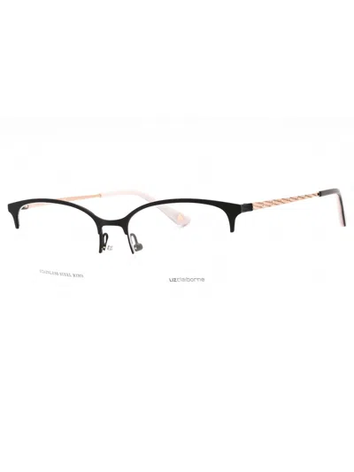 Liz Claiborne Sleek Round Eyeglasses For Women In Black