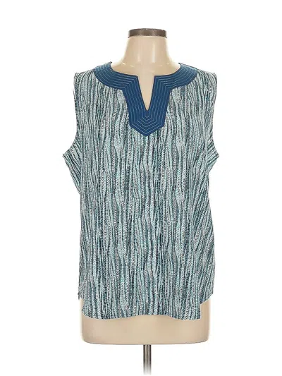 Pre-owned Liz Claiborne Sleeveless Blouse In Blue