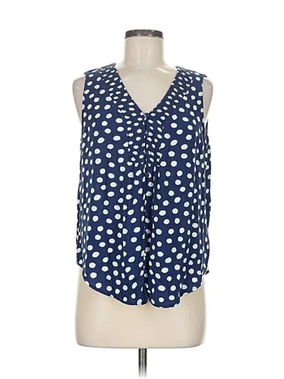 Pre-owned Liz Claiborne Sleeveless Blouse In Blue