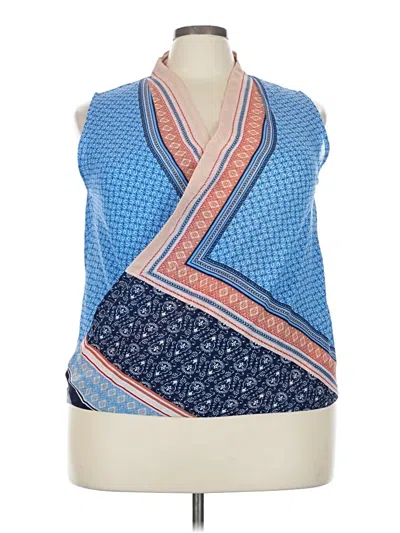 Pre-owned Liz Claiborne Sleeveless Blouse In Blue