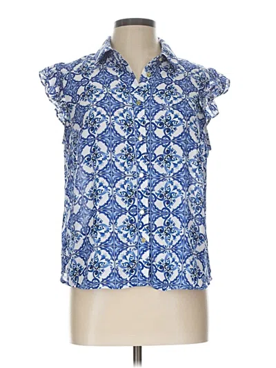 Pre-owned Liz Claiborne Sleeveless Blouse In Blue