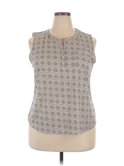 Pre-owned Liz Claiborne Sleeveless Blouse In Brown