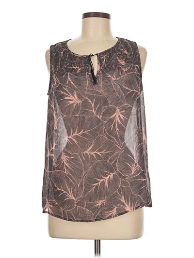 Pre-owned Liz Claiborne Sleeveless Blouse In Brown