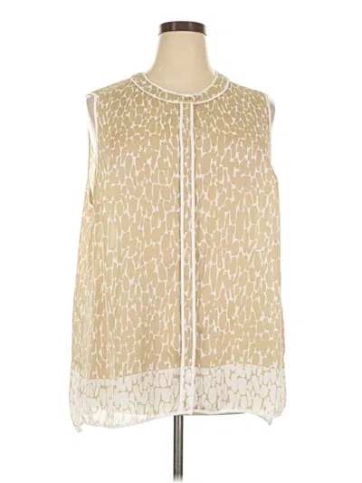 Pre-owned Liz Claiborne Sleeveless Blouse In Tan
