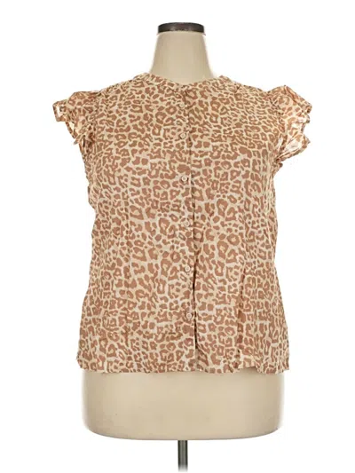 Pre-owned Liz Claiborne Sleeveless Blouse In Tan