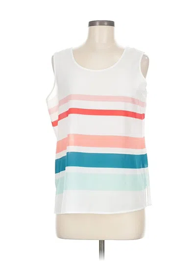 Pre-owned Liz Claiborne Sleeveless Blouse In White