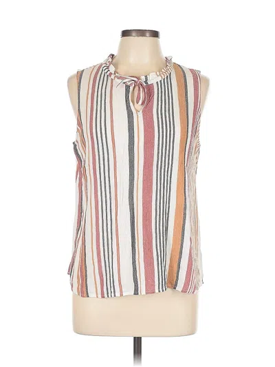 Pre-owned Liz Claiborne Sleeveless Blouse In White