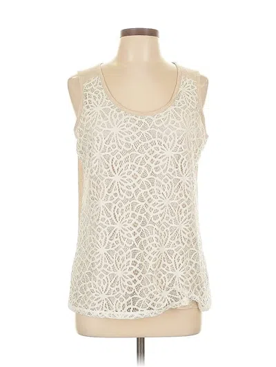 Pre-owned Liz Claiborne Sleeveless Blouse In White