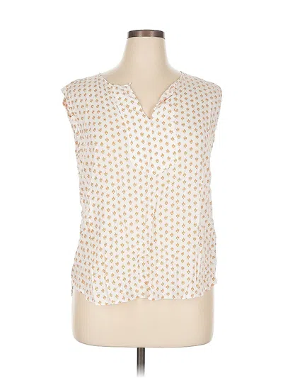 Pre-owned Liz Claiborne Sleeveless Blouse In White