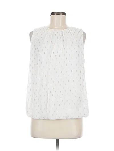 Pre-owned Liz Claiborne Sleeveless Blouse In White