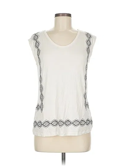 Pre-owned Liz Claiborne Sleeveless Blouse In White