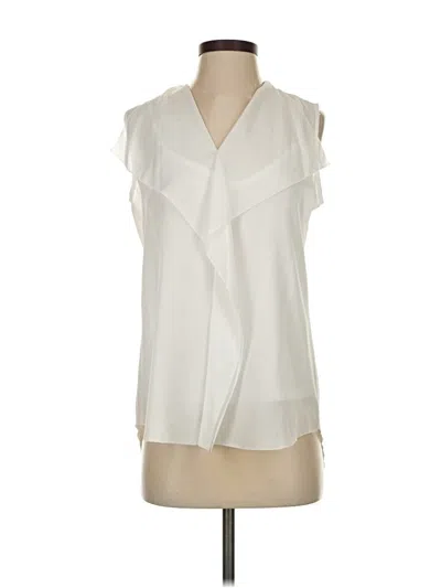 Pre-owned Liz Claiborne Sleeveless Blouse In White