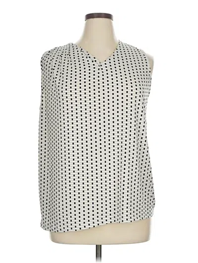 Pre-owned Liz Claiborne Sleeveless Blouse In White